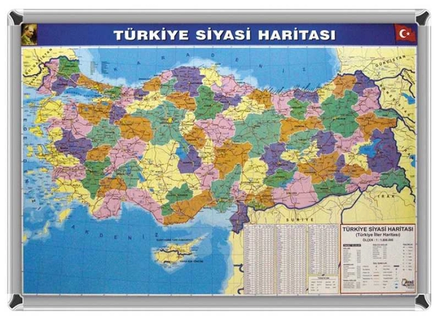  HARİTA 70X100 SİYASİ TÜRKİYE DÜNYA